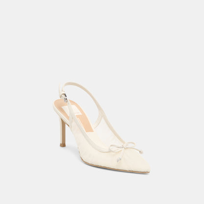 Dolce Vita SHOES Yela White Tulle Heels