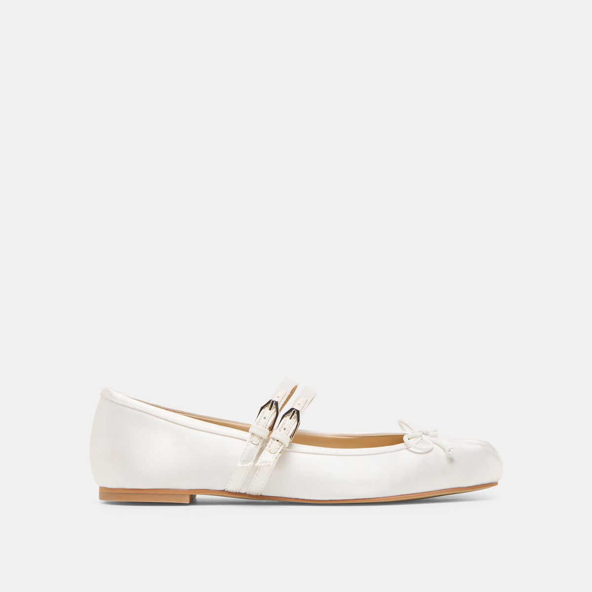 Dolce Vita SHOES Gibsen True White Satin Ballet Flats