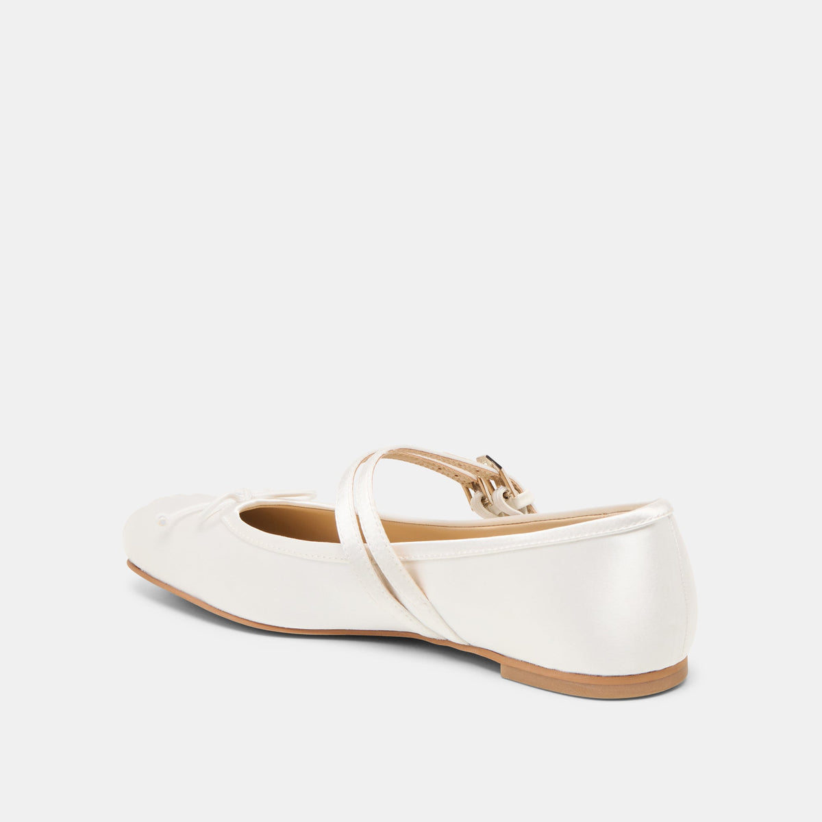 Dolce Vita SHOES Gibsen True White Satin Ballet Flats