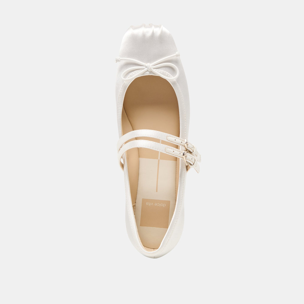 Dolce Vita SHOES Gibsen True White Satin Ballet Flats