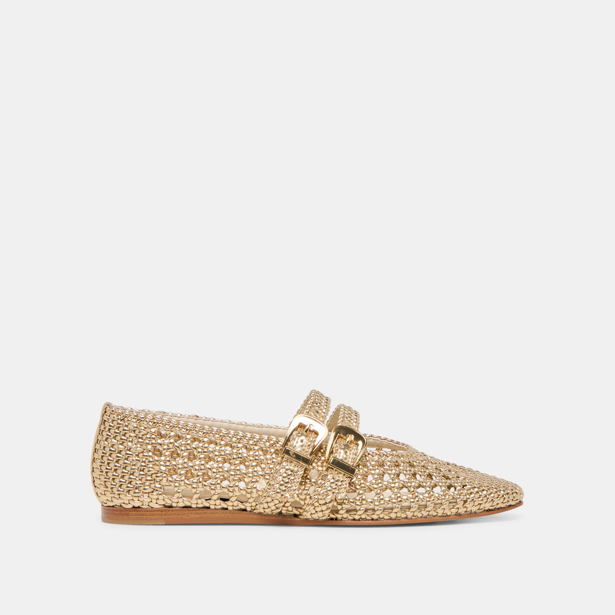 Dolce Vita SHOES Baylee Gold Woven Stella Ballet Flats