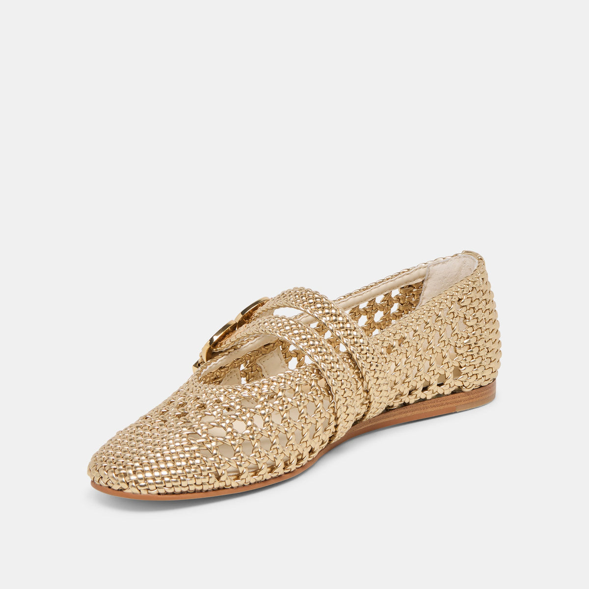Dolce Vita SHOES Baylee Gold Woven Stella Ballet Flats