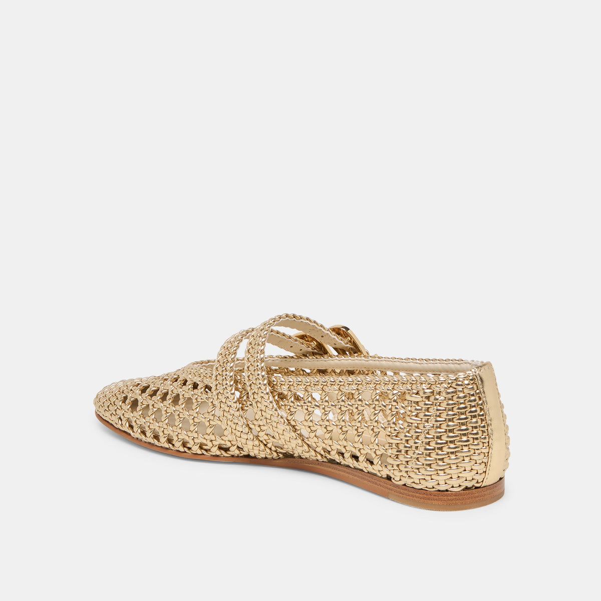 Dolce Vita SHOES Baylee Gold Woven Stella Ballet Flats