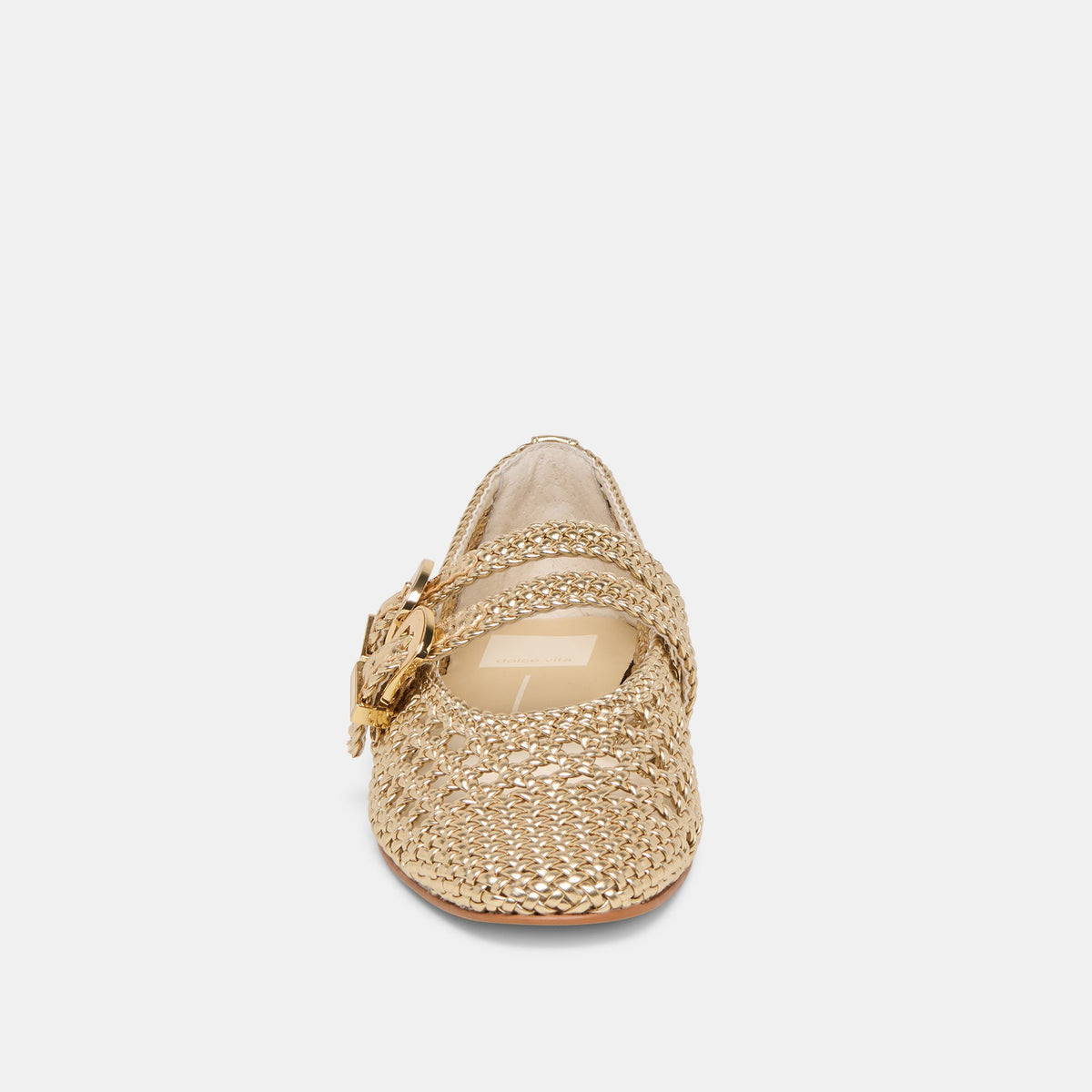 Dolce Vita SHOES Baylee Gold Woven Stella Ballet Flats