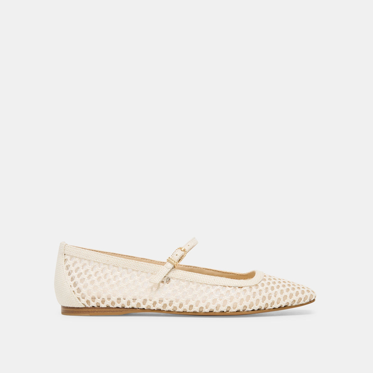 Dolce Vita SHOES Reyes White Woven Raffia Ballet Flats