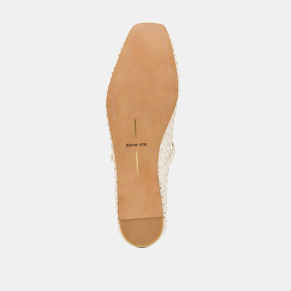 Dolce Vita SHOES Reyes White Woven Raffia Ballet Flats