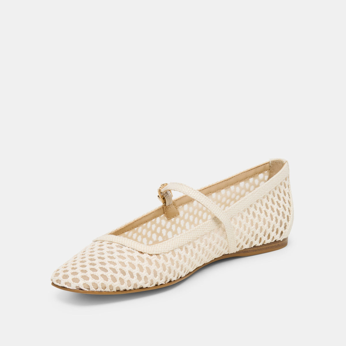 Dolce Vita SHOES Reyes White Woven Raffia Ballet Flats