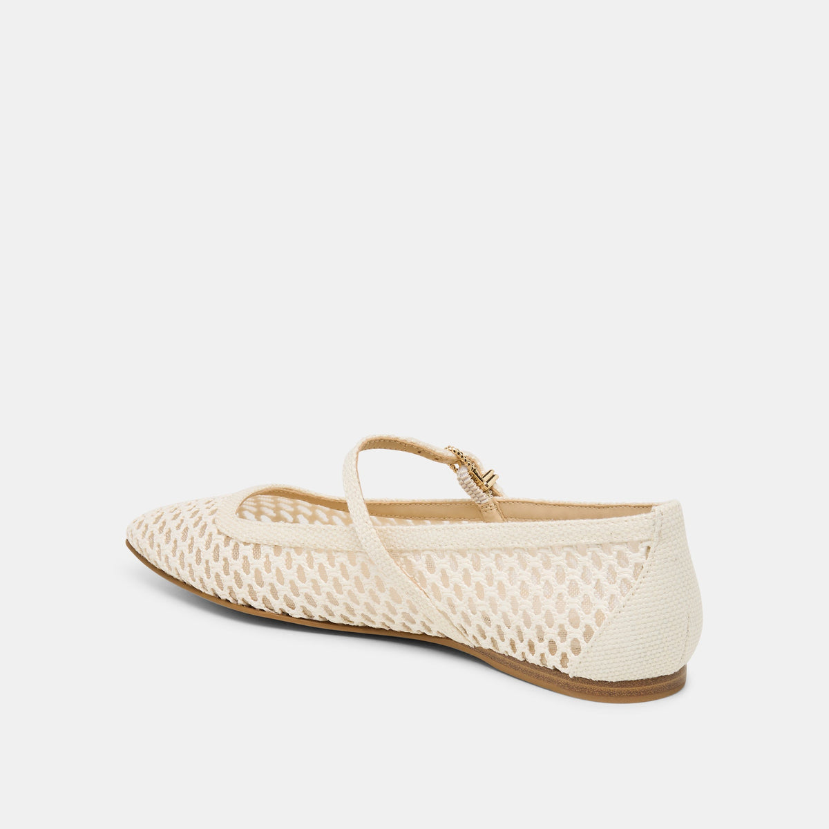 Dolce Vita SHOES Reyes White Woven Raffia Ballet Flats