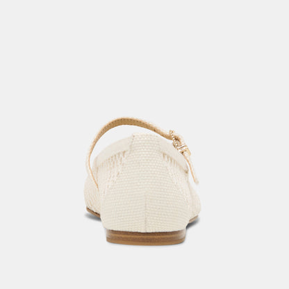 Dolce Vita SHOES Reyes White Woven Raffia Ballet Flats