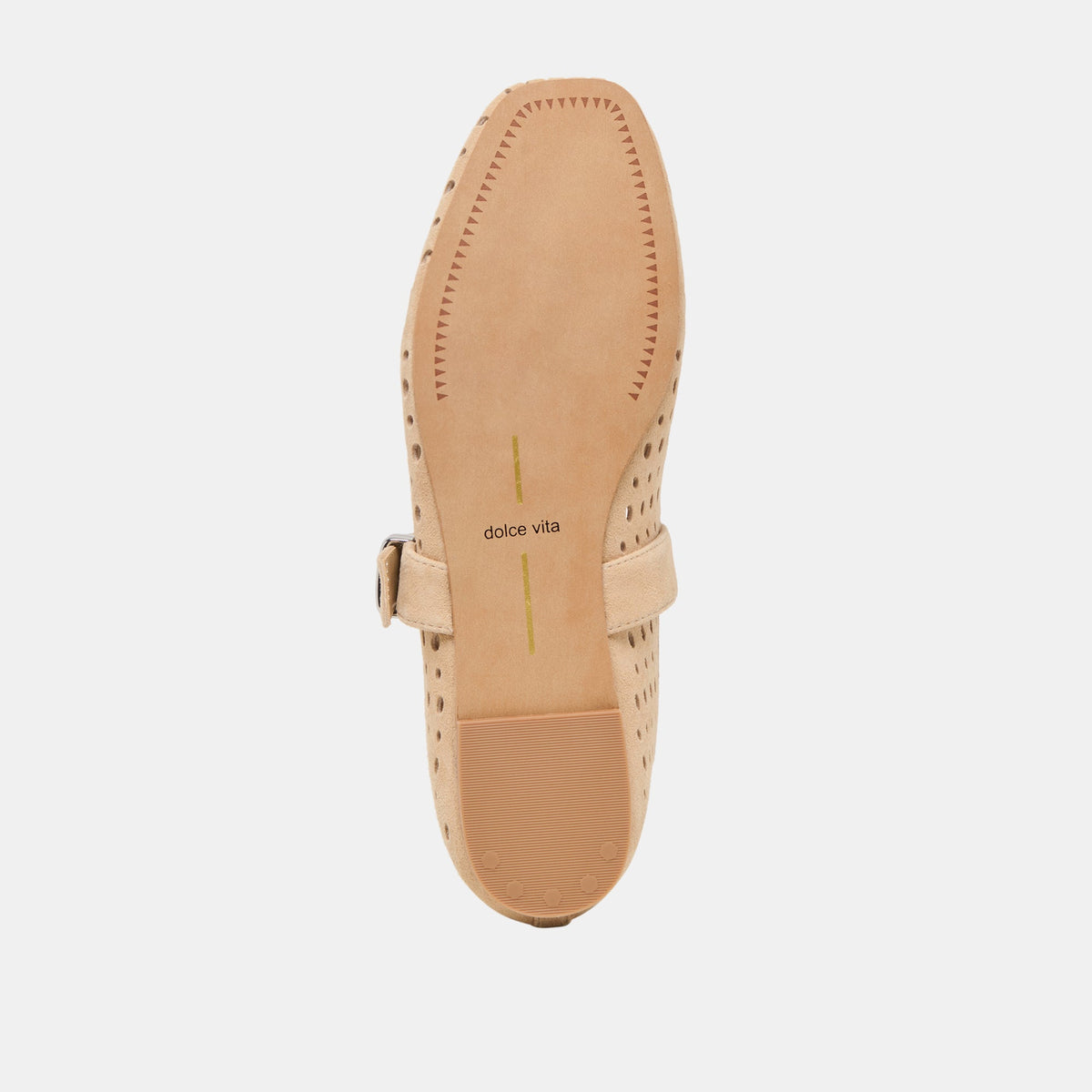 Dolce Vita SHOES Mikel Camel Perforated Suede Ballet Flats