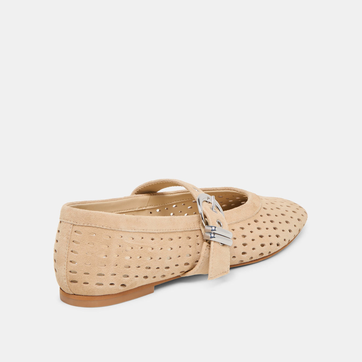 Dolce Vita SHOES Mikel Camel Perforated Suede Ballet Flats