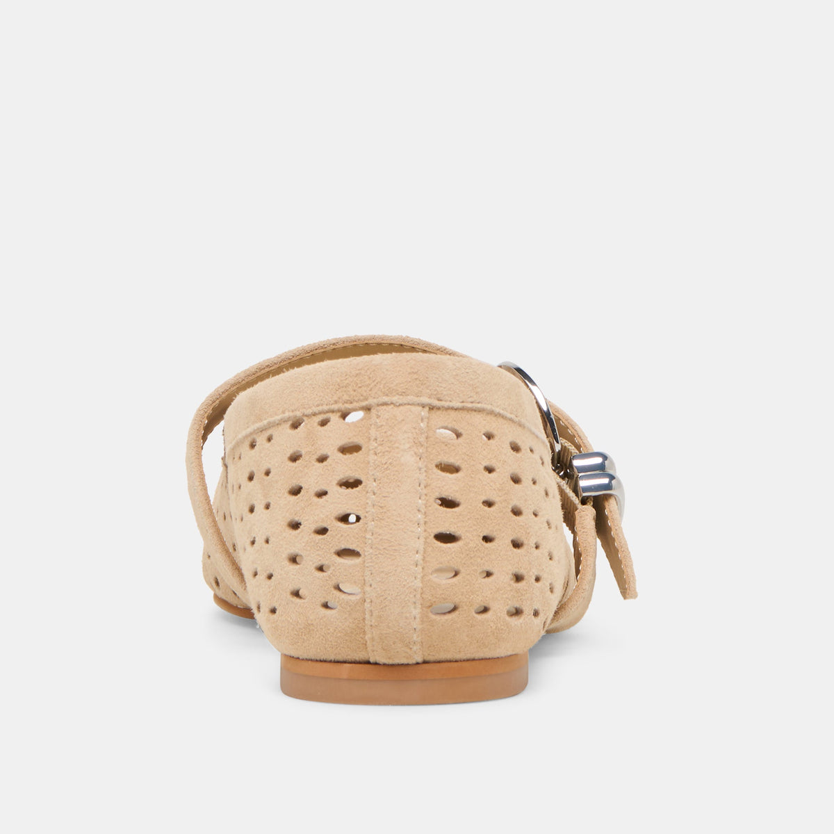 Dolce Vita SHOES Mikel Camel Perforated Suede Ballet Flats