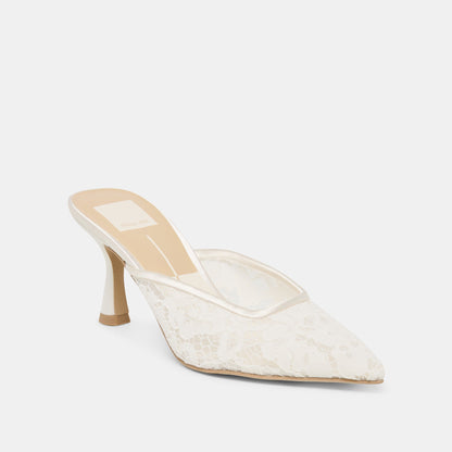 Dolce Vita SHOES Cleo High True White Lace Heels