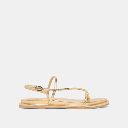 Dolce Vita SHOES Dom Gold Distressed Leather Sandals
