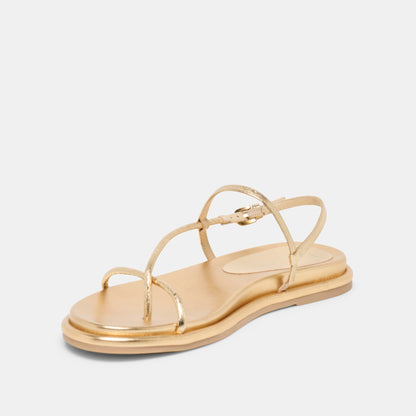 Dolce Vita SHOES Dom Gold Distressed Leather Sandals