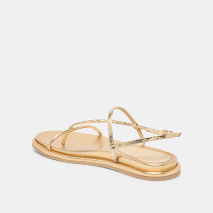 Dolce Vita SHOES Dom Gold Distressed Leather Sandals