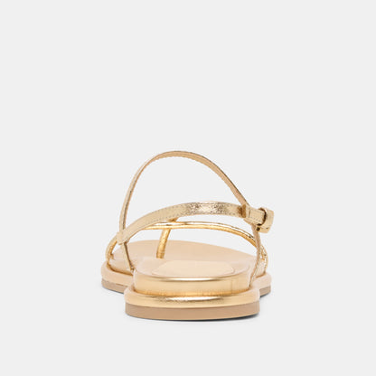 Dolce Vita SHOES Dom Gold Distressed Leather Sandals
