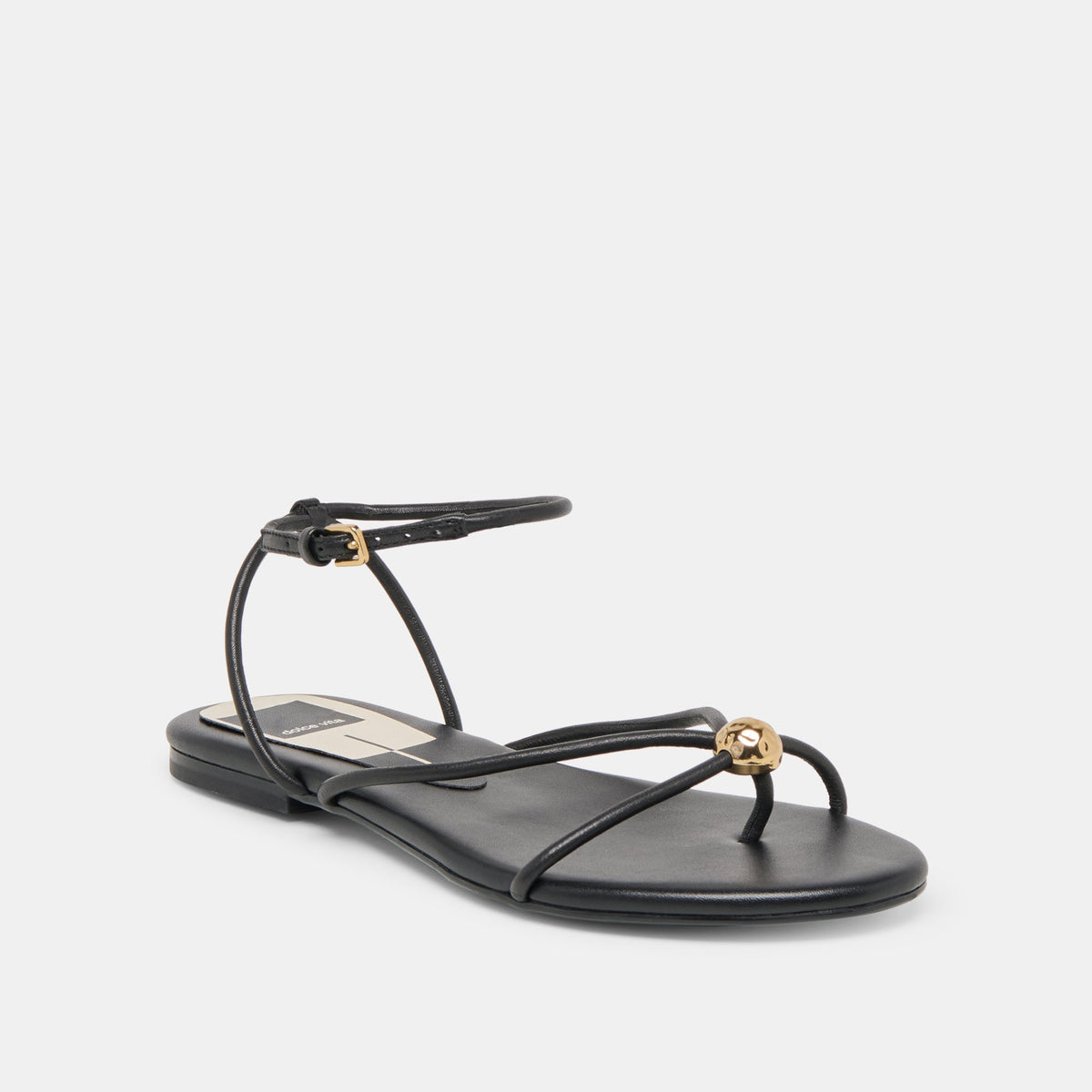 Dolce Vita SHOES Kenley Black Leather Sandals