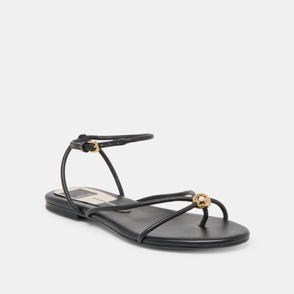Dolce Vita SHOES Kenley Black Leather Sandals