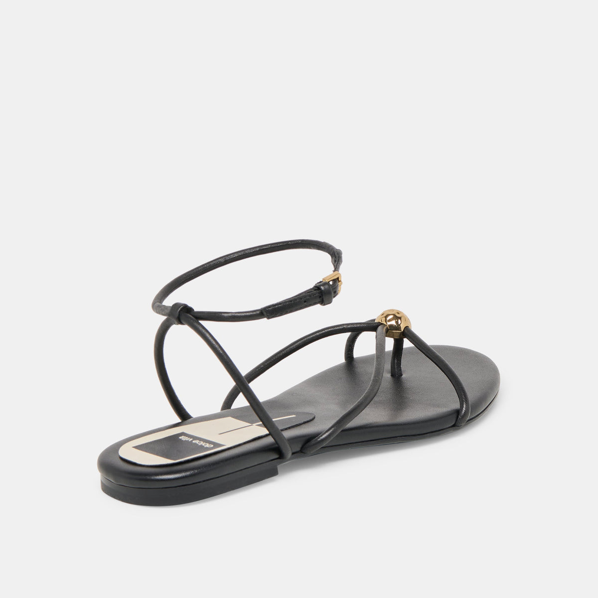 Dolce Vita SHOES Kenley Black Leather Sandals