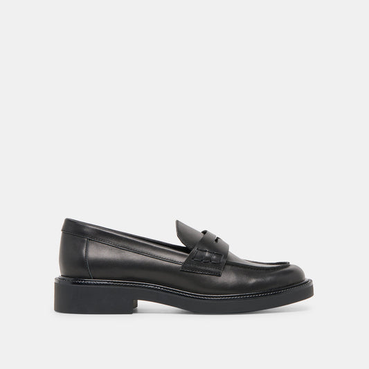 Dolce Vita SHOES Tiggy Black Leather Loafers