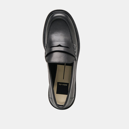Dolce Vita SHOES Tiggy Black Leather Loafers