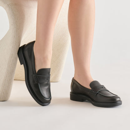 Dolce Vita SHOES Tiggy Black Leather Loafers