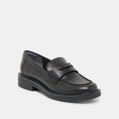 Dolce Vita SHOES Tiggy Black Leather Loafers