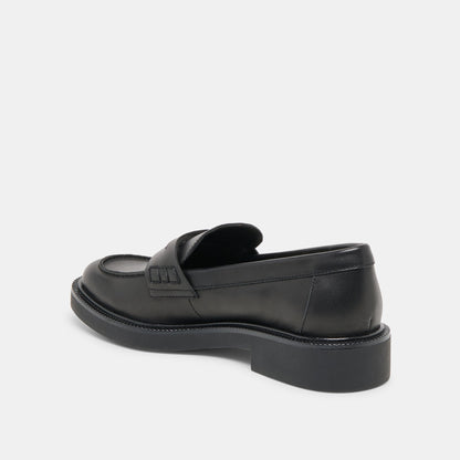 Dolce Vita SHOES Tiggy Black Leather Loafers