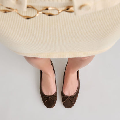 Dolce Vita SHOES Ritla Dk Brown Suede Ballet Flats