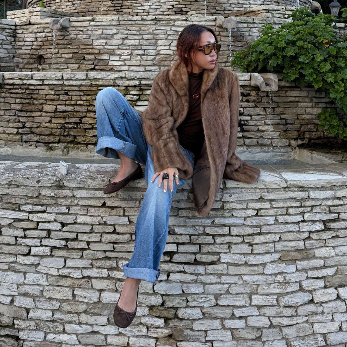 Dolce Vita SHOES Ritla Dk Brown Suede Ballet Flats