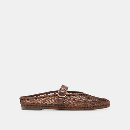 Dolce Vita SHOES Milie Chocolate Woven Mesh Flats