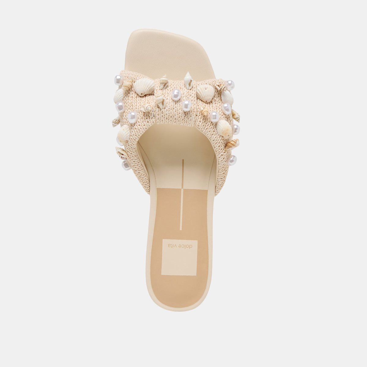 Dolce Vita SHOES Lizza Oatmeal Beaded Raffia Sandals