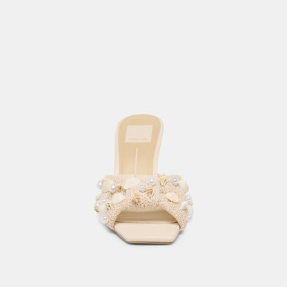 Dolce Vita SHOES Tylah Oatmeal Beaded Raffia Heels