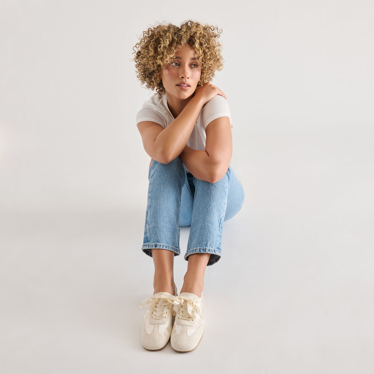 Dolce Vita SHOES Itzy Vanilla Satin Sneakers