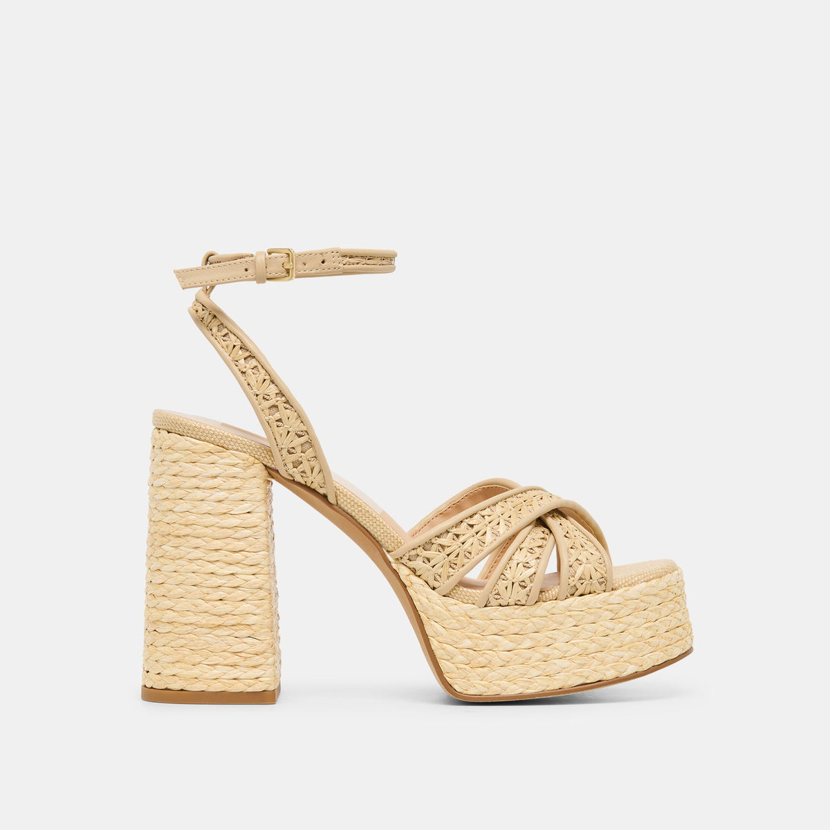 Dolce Vita SHOES Danila Lt Natural Cross Hatch Raffia Heels
