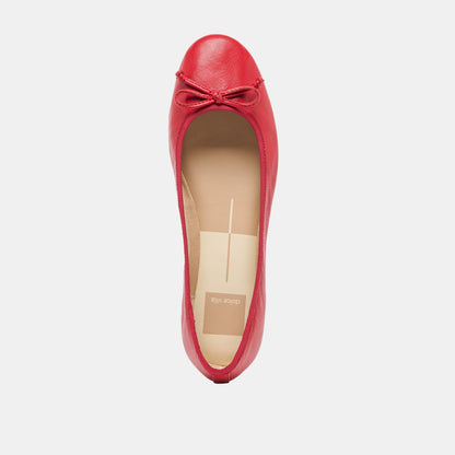 Dolce Vita SHOES Ritla Cherry Leather Ballet Flats