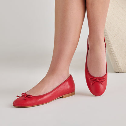 Dolce Vita SHOES Ritla Cherry Leather Ballet Flats