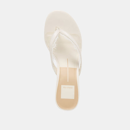 Dolce Vita SHOES Daksie Lace True White Leather Heels