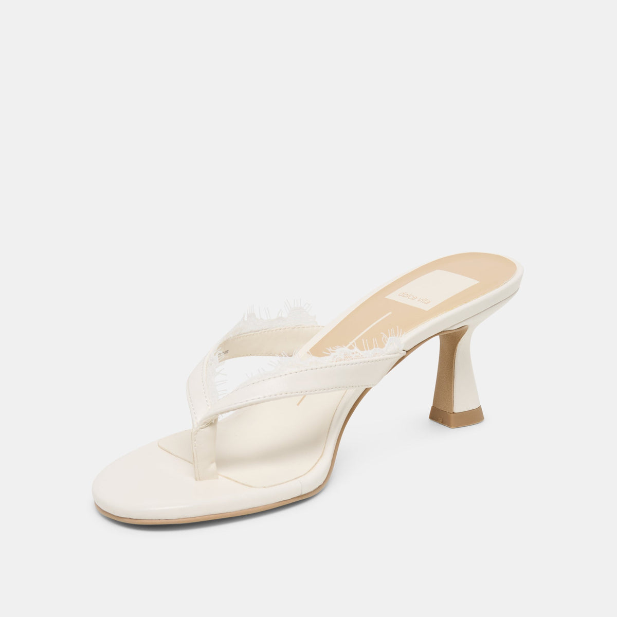 Dolce Vita SHOES Daksie Lace True White Leather Heels