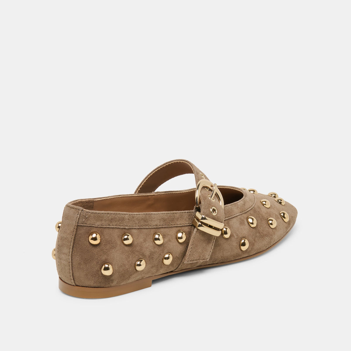 Dolce Vita SHOES Mikel Stud Olive Suede Ballet Flats