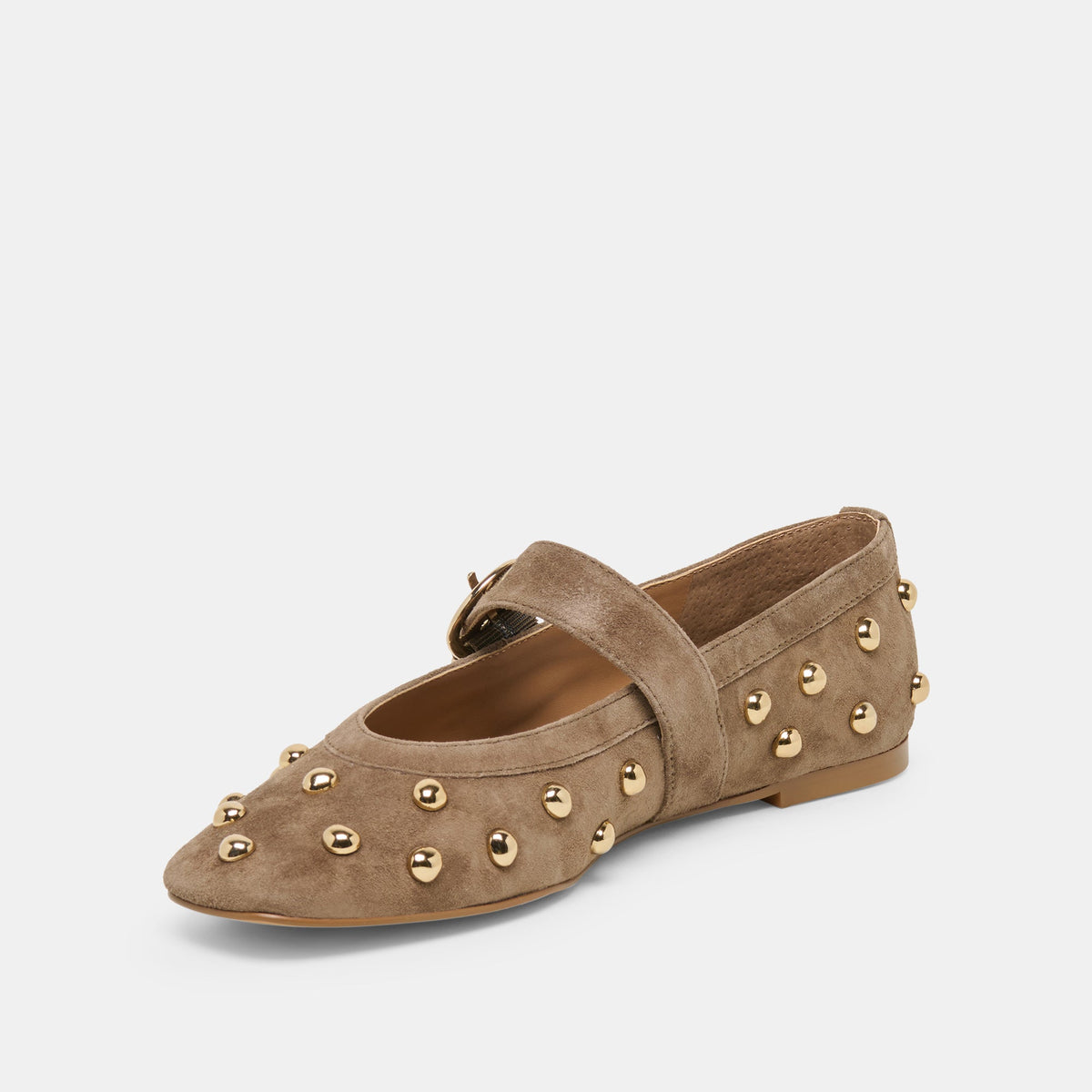 Dolce Vita SHOES Mikel Stud Olive Suede Ballet Flats