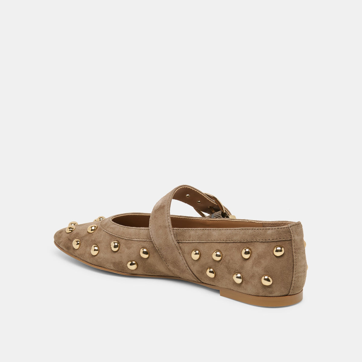 Dolce Vita SHOES Mikel Stud Olive Suede Ballet Flats