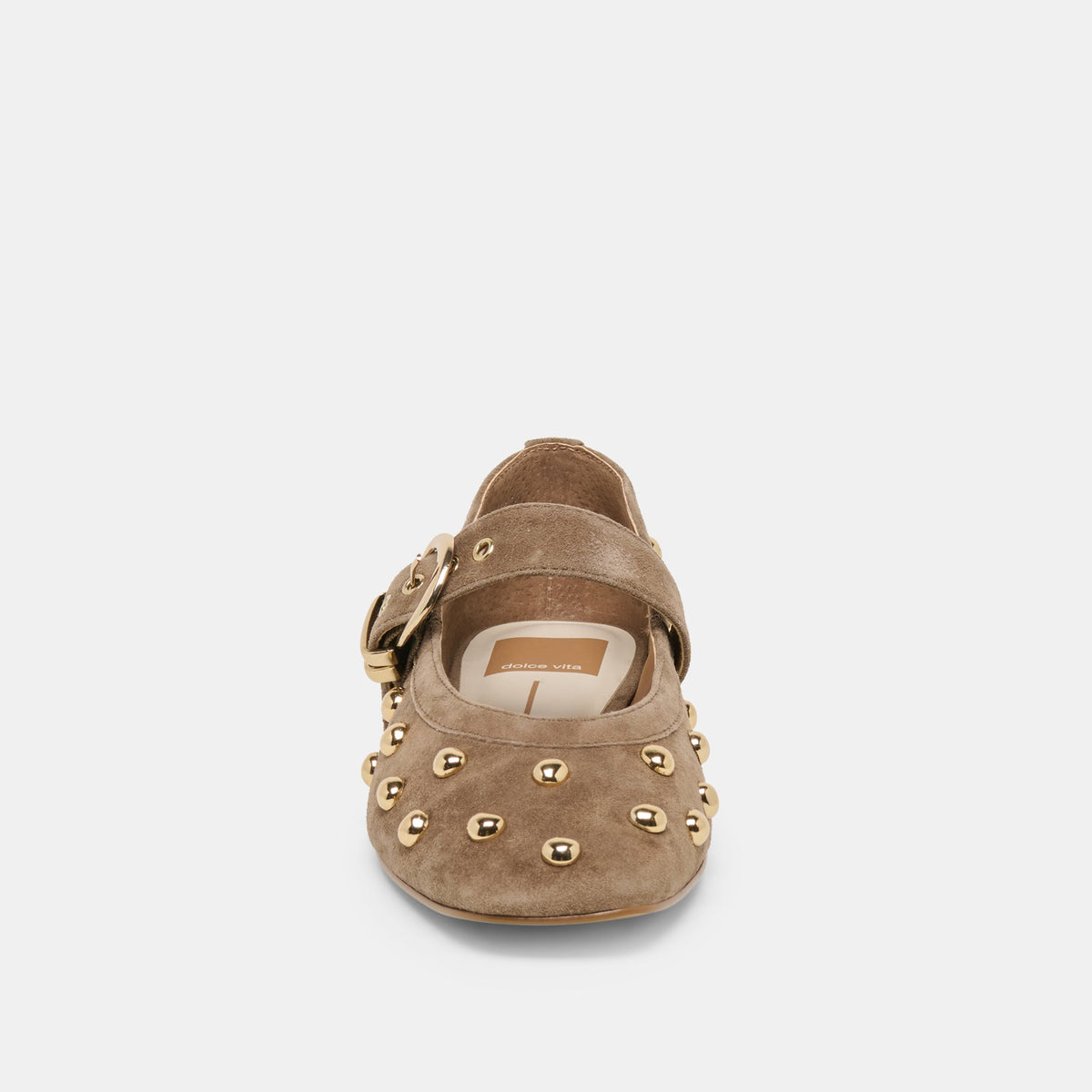 Dolce Vita SHOES Mikel Stud Olive Suede Ballet Flats