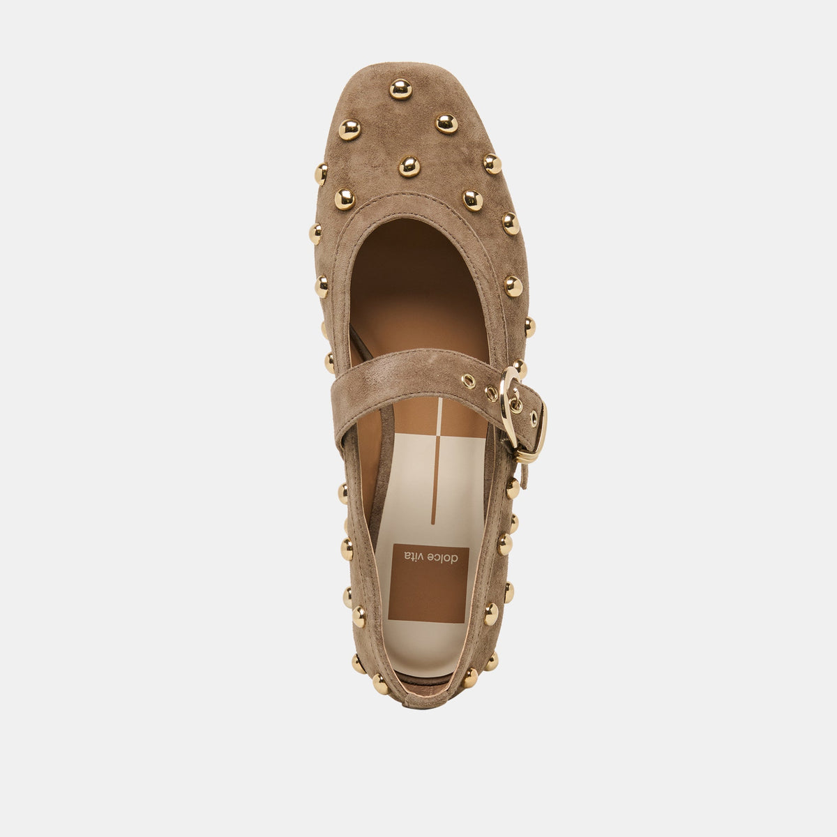 Dolce Vita SHOES Mikel Stud Olive Suede Ballet Flats