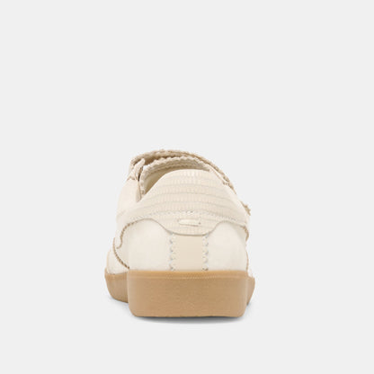 Dolce Vita SHOES Merit Velcro Ivory Leather Sneakers
