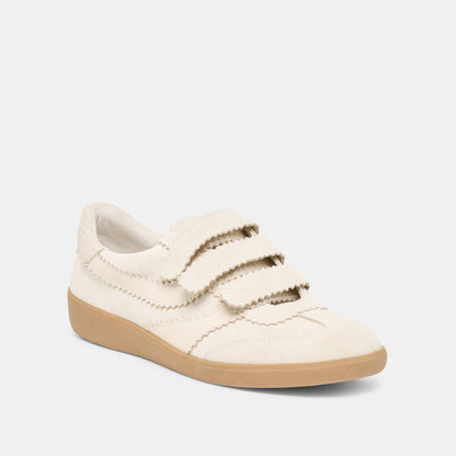Dolce Vita SHOES Merit Velcro Ivory Leather Sneakers