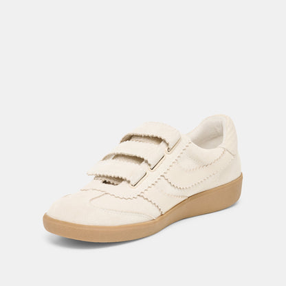 Dolce Vita SHOES Merit Velcro Ivory Leather Sneakers