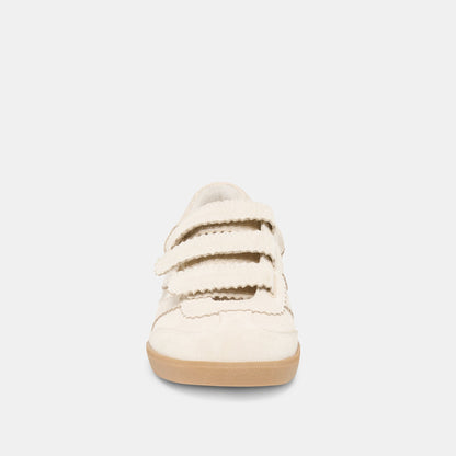 Dolce Vita SHOES Merit Velcro Ivory Leather Sneakers