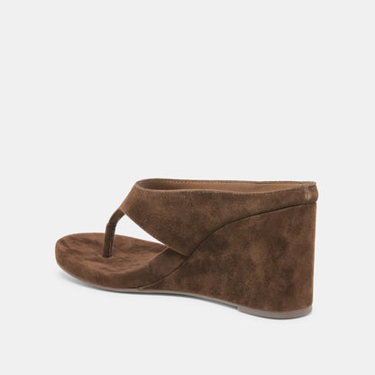 Dolce Vita SHOES Hinna Dk Brown Suede Wedges